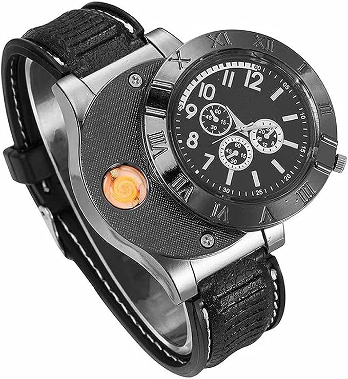 New Military USB Lighter Watch Men's